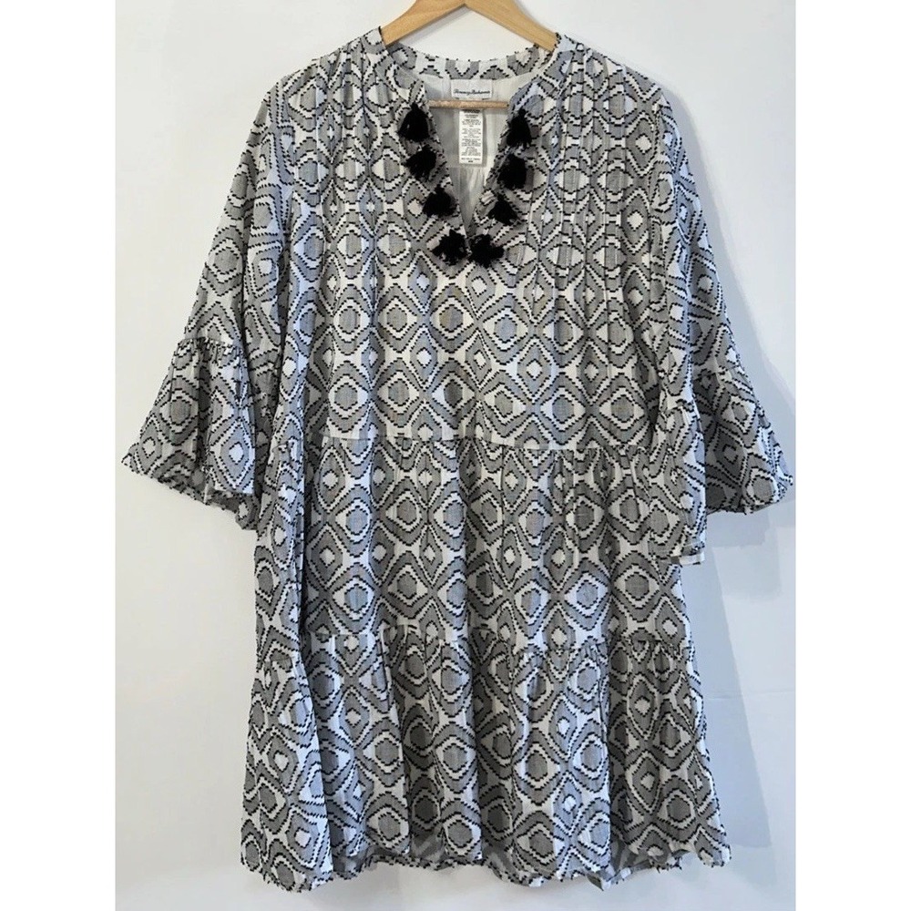 Tommy Bahama Diamond Clip Jacquard Tiered Dress Womens Sz Med